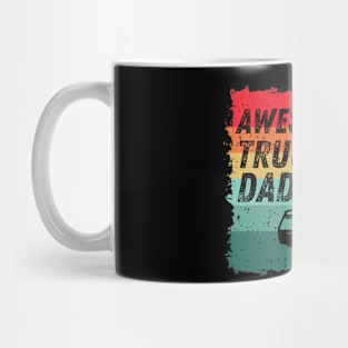 Awesome Trucker Dad - Vintage Retro Dad's Gift Mug